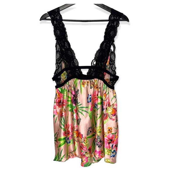 Victoria's Secret Satin Lace Floral Negligee Large - Picture 2 of 6